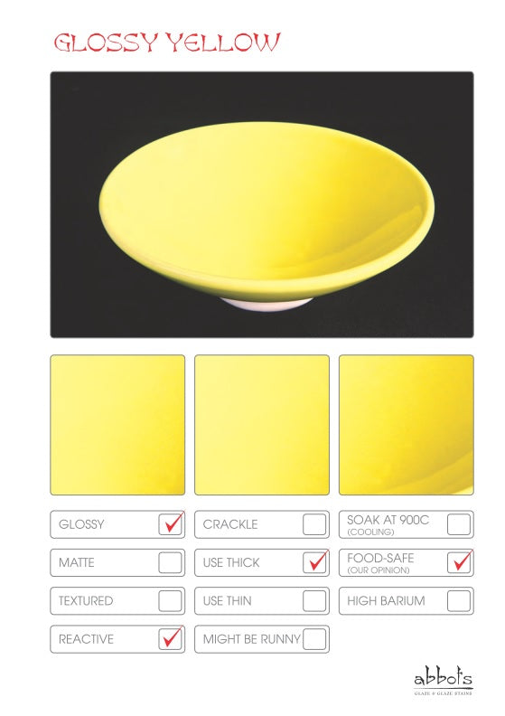 Abbots Glossy Yellow Midfire Glaze