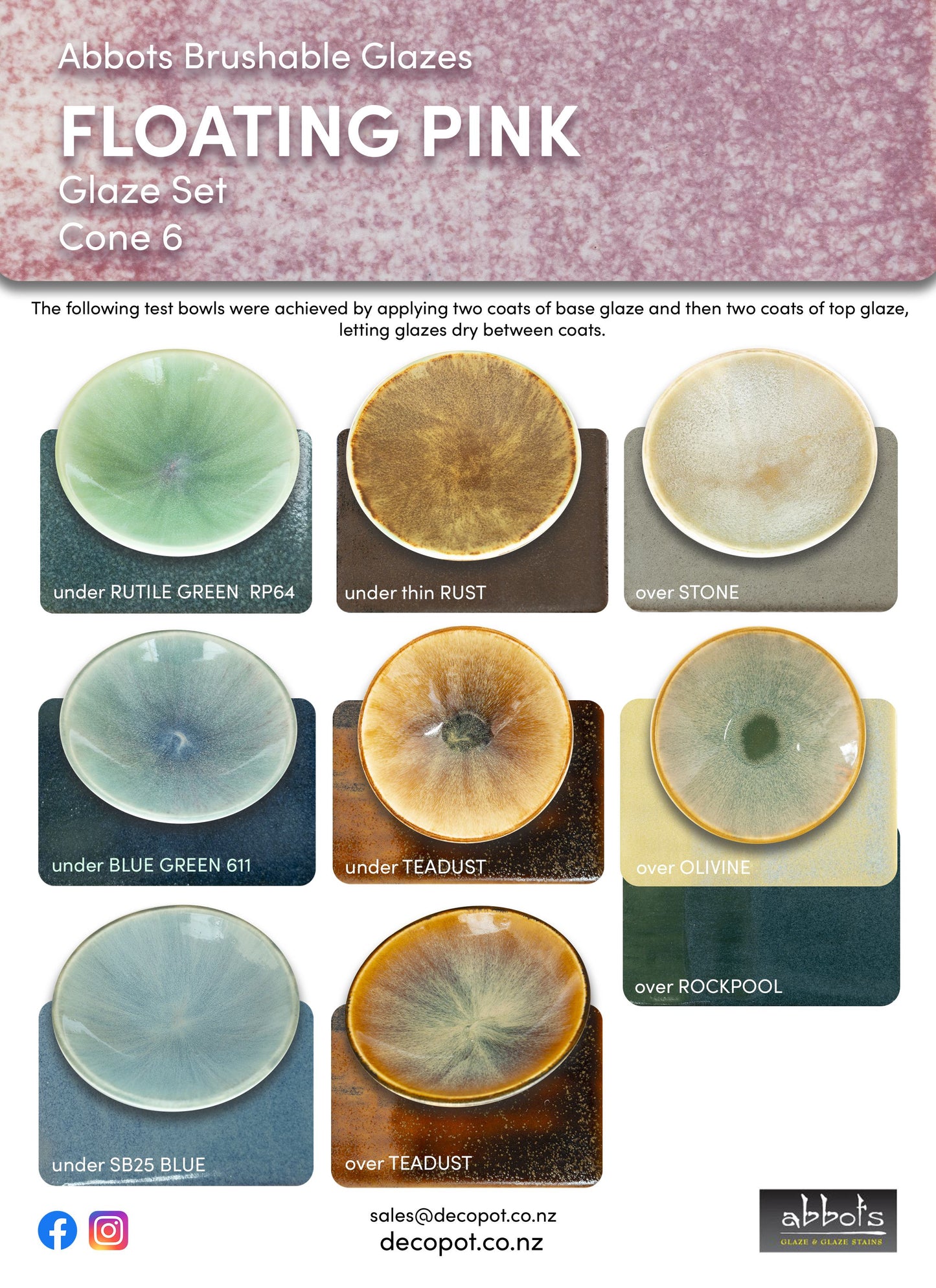 Abbots Floating Pink Midfire Brushable Glaze