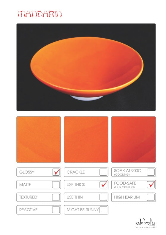 Abbots Mandarin Midfire Glaze