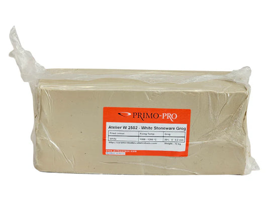 Atelier W 2502 - White Stoneware Clay with Grog 10Kg Bag